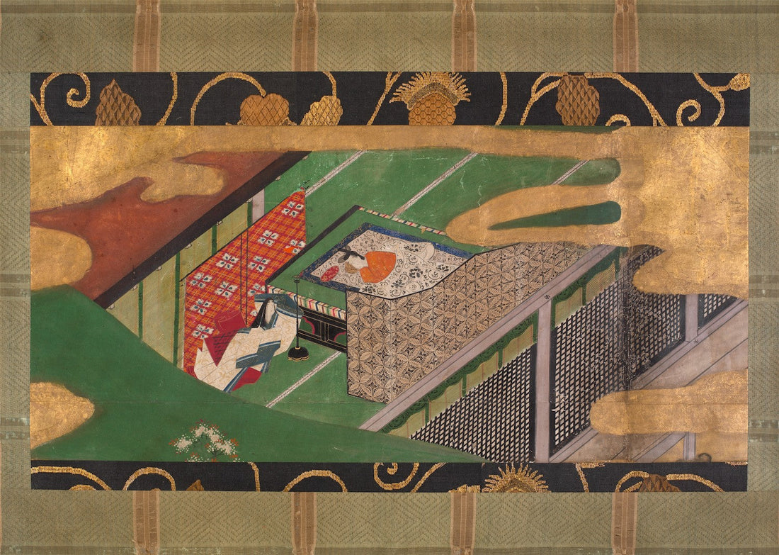 伝俵屋宗達筆_源氏物語図「宿木」-Scene_from__The_Ivy__(Yadorigi),_chapter_49_of_the_Tale_of_Genji_MET_DP145864