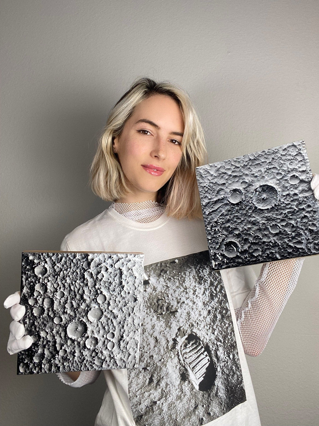 Lanchen with her work