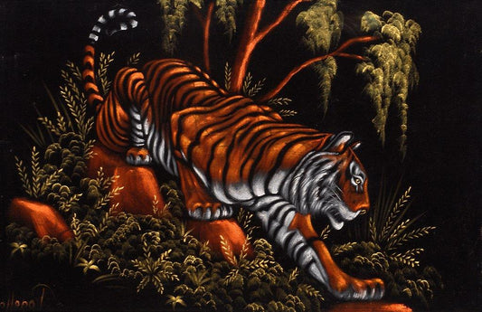 Pogetto velvet work from the Velveteria collection in Black Velvet Masterpieces via Collectors Weekly