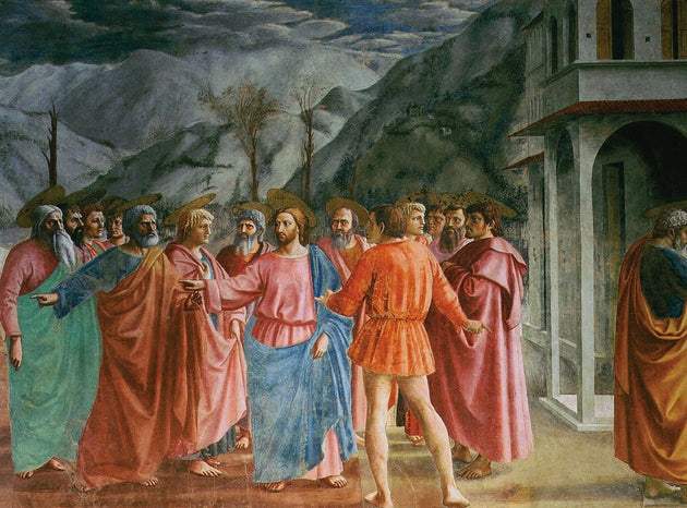 Masaccio, The Tribute Money , c. 1425 via Wikipedia/Public Domain
