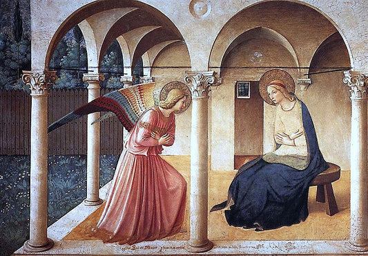 Annunciation (1443) by Fra Angelico; Fra Angelico, Public domain, via Wikimedia Commons
