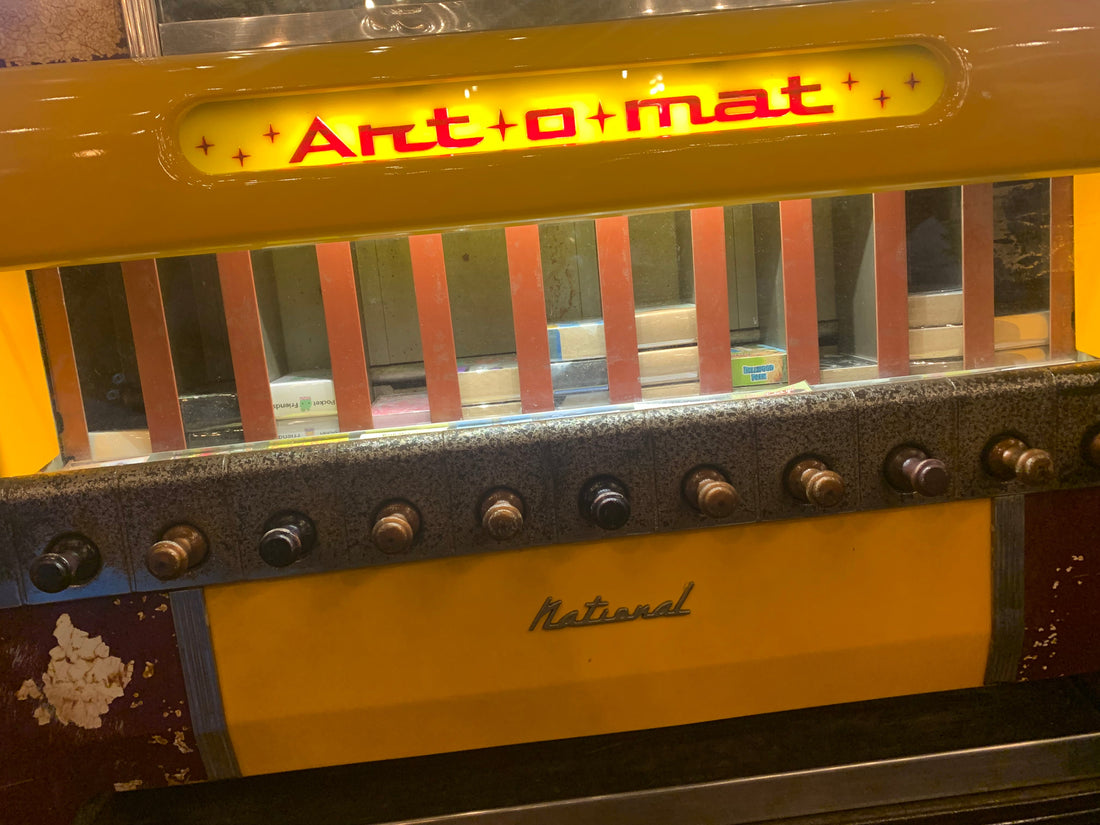 Art-o-mat machine at Nik + Ivy Brewing in Lockport, IL via Louise Irpino for ArtRKL