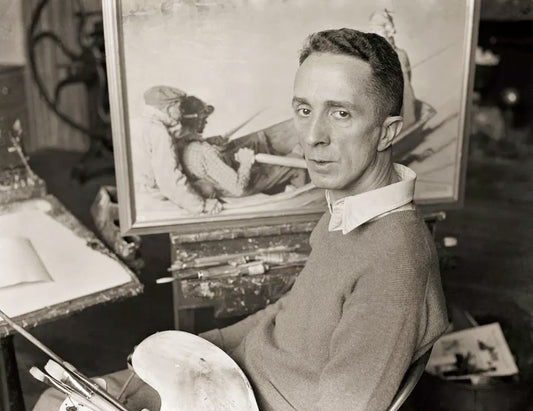 Norman Rockwell in his studio