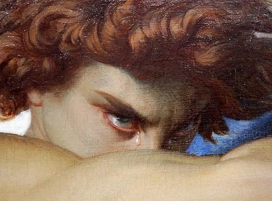 Famous detail from Alexandre Cabanel 's The Fallen Angel painting