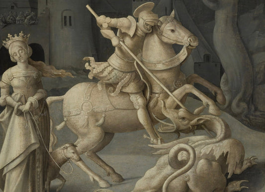 Attributed to Grégoire Guérard (School of Champagne), Saint George Slaying the Dragon, c. 1520 © 2017 GrandPalaisRmn (musée du Louvre) / Stéphane Maréchalle, via The Louvre.