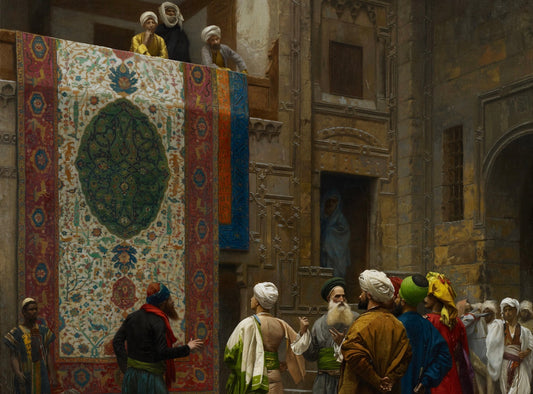 Jean-Léon Gérôme, The Carpet Merchant (detail), c. 1887 via Wikimedia Commons