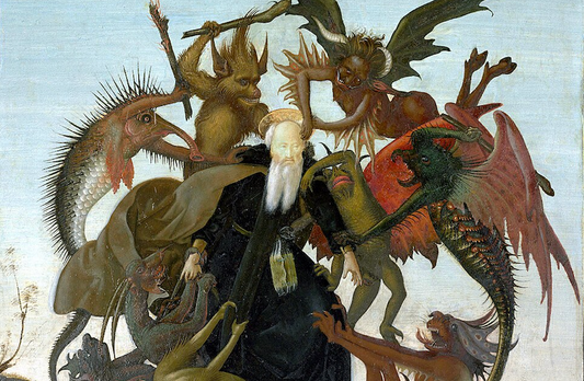 Michelangelo Buonarroti, The Torment of Saint Anthony (detail), c. 1487–1488, via Wikimedia Commons/Public Domain