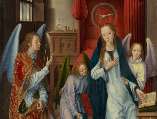 Hans Memling, The Annunciation (detail), 1480-89 via The MET/Public Domain