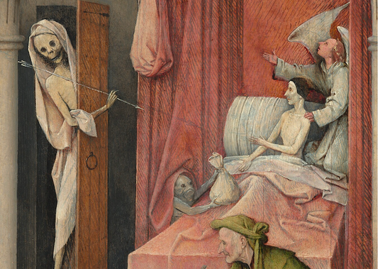 Hieronymus Bosch, Death and the Miser (midsection detail), c. 1485/1490 via National Gallery of Art