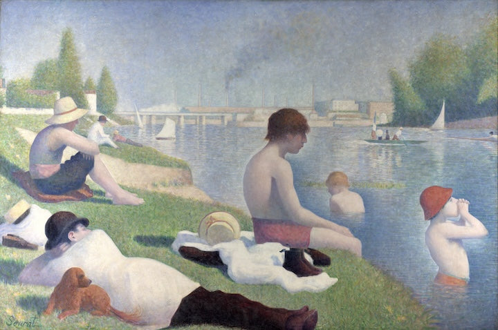 Georges Seurat, Bathers at Asnières, 1884 via Wikipedia/Public Domain