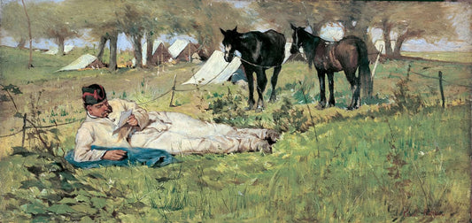 Giovanni Fattori, Bivacco (La lettera al campo), 1873, Public Domain