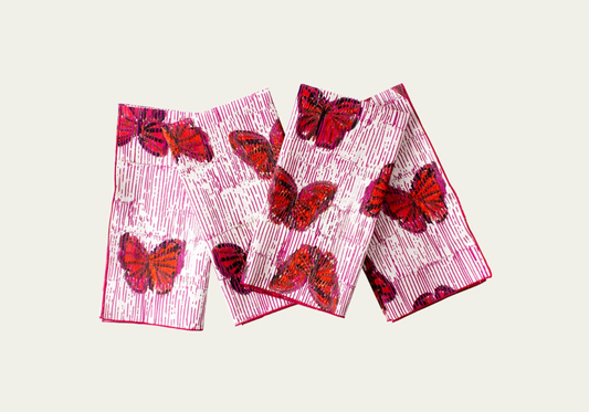  Hunt Slonem, Pretty in Pink Cotton Dinner Napkin, $35, via Bergdorf Goodman.