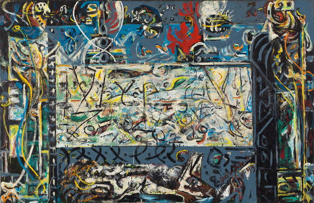 Jackson Pollock, Guardians of the Secret, 1943, © Pollock-Krasner Foundation / Artists Rights Society (ARS), New York via SFMOMA