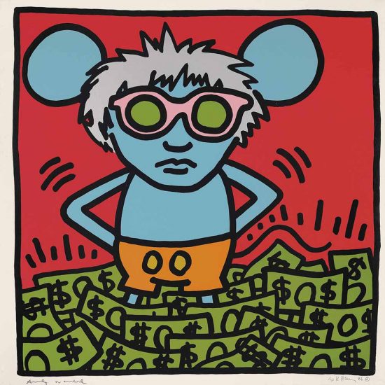 Keith Haring lithograph, Andy Mouse Plate, 1986 via Wiki Images