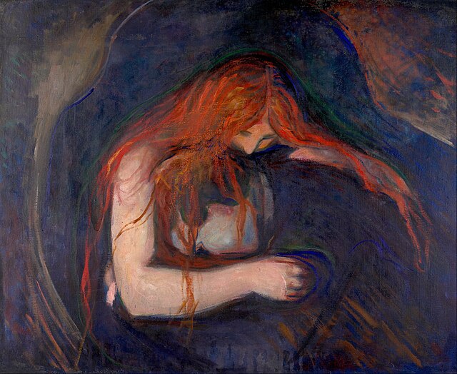Vampire, Edvard Munch, 1895 via Wikipedia