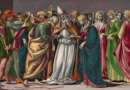 Luca Signorelli, The Marriage of the Virgin (detail), c. 1490–1491, via National Gallery of Art.