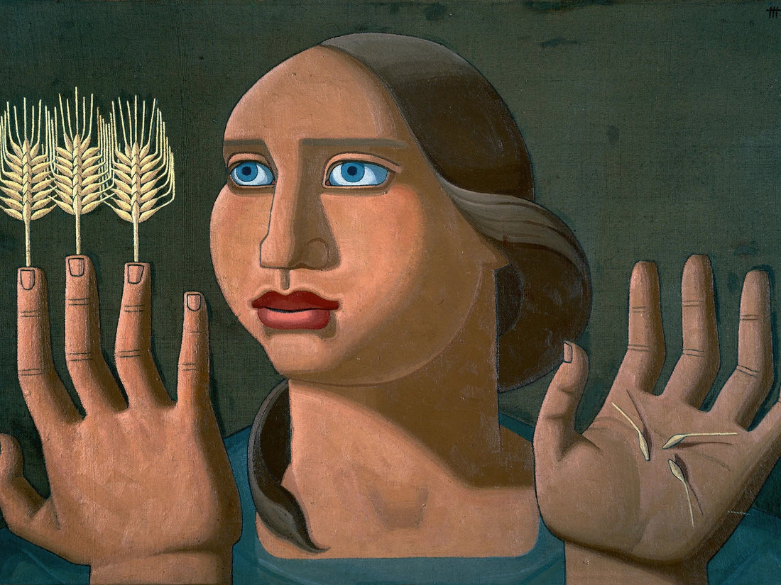 Maruja Mallo, La sorpresa del trigo (Surprise of the Wheat), 1936 © Maruja Mallo, VEGAP, Santander, 2024. Private collection via World of Interiors
