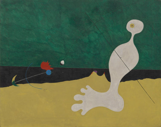 Joan Miró, Person Throwing a Stone at a Bird, 1926. © 2026 Successió Miró / Artists Rights Society (ARS), New York / ADAGP, Paris via Museum of Modern Art.
