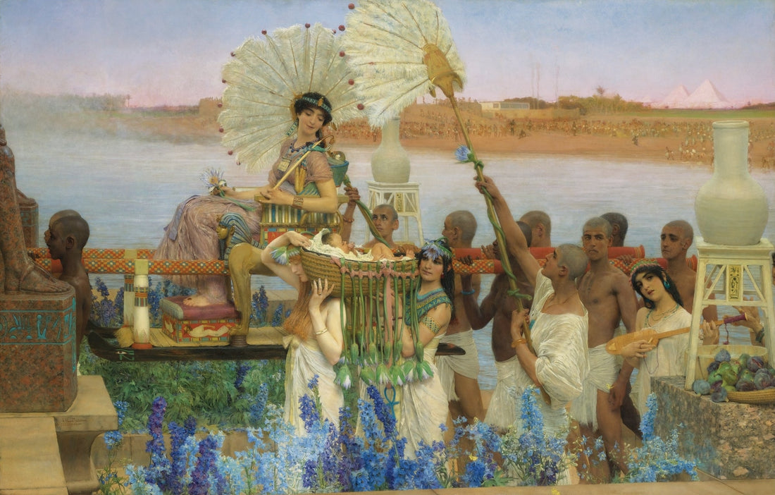 Sir Lawrence Alma Tadema, The Finding of Moses, 1904. via Wikipedia/Public Domain