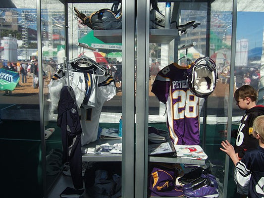 Sports Jersey Sales at the Superbowl, Image courtesy of John Seb Barber via wikimedia commons